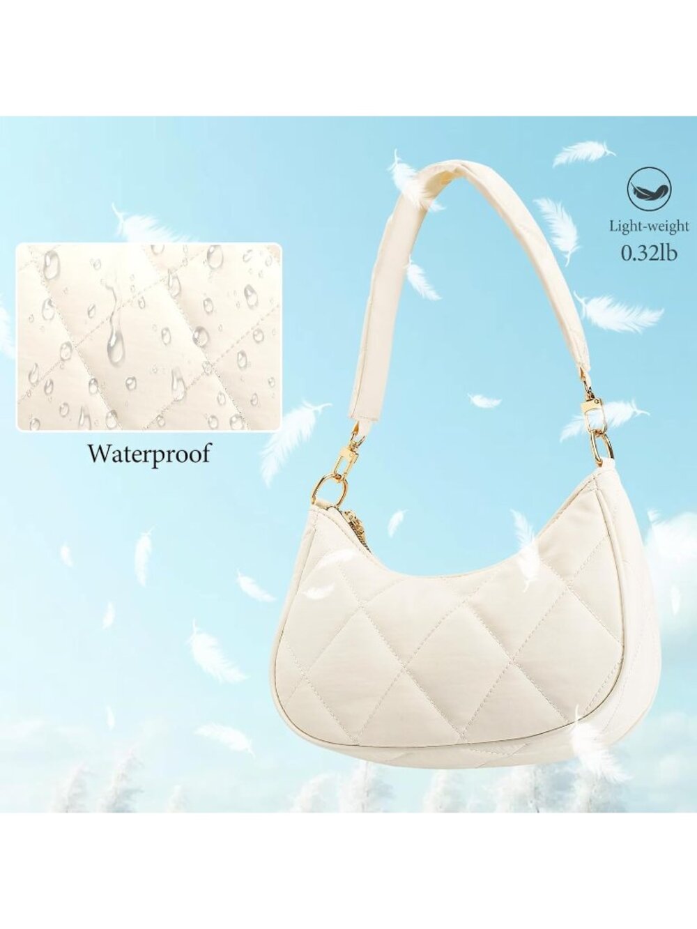 Women N-beige Hobo Bag Cute Retro Clutch Underarm Shoulder Purse - Picture 4 of 6